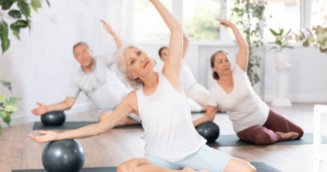 Yoga-class-participants-See-How Senior Living Residents Spend their Day