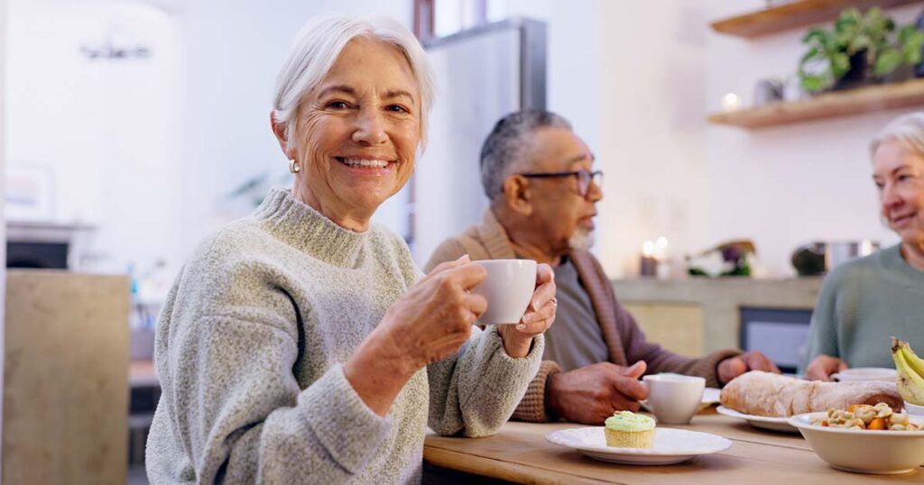 Photo of female drinking coffee